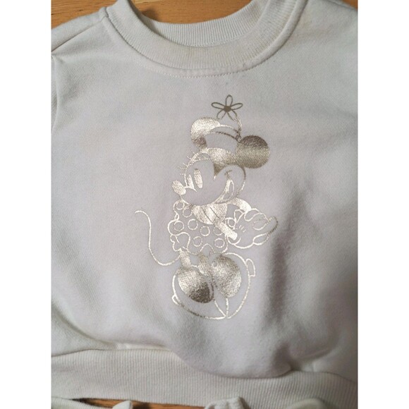 Disney Baby Gap Girls Ivory Sweatsuit Two Piece Set Minnie Mouse Size 3-6 Months - Picture 2 of 7